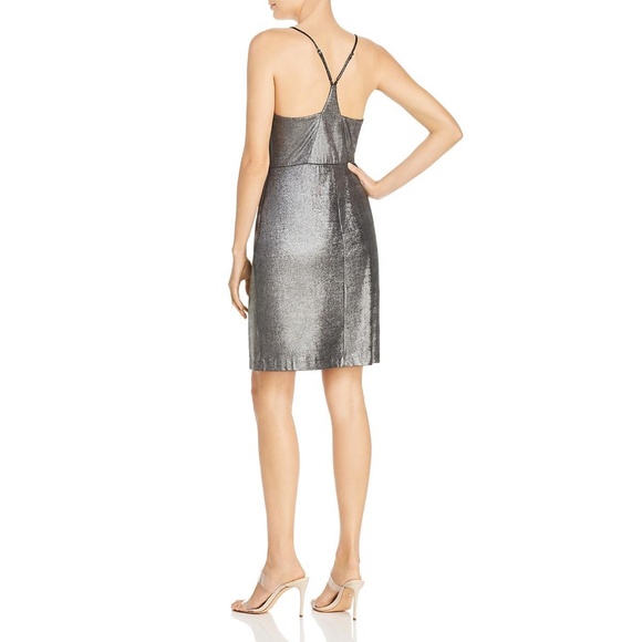 LAUNDRY BY SHELLI SEGAL Metallic Pleated Faux Wrap - Picture 2 of 8